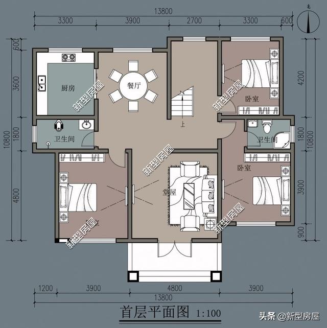 在农村建房，开间14米、进深10米，坐北朝南，能建什么样的别墅？