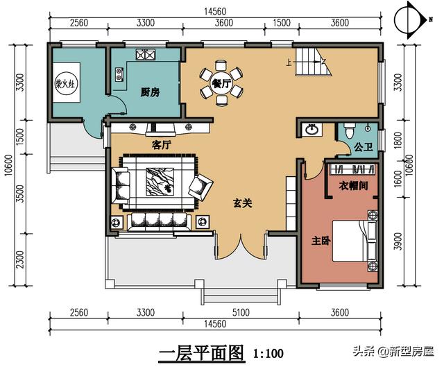 在农村建房，开间14米、进深10米，坐北朝南，能建什么样的别墅？