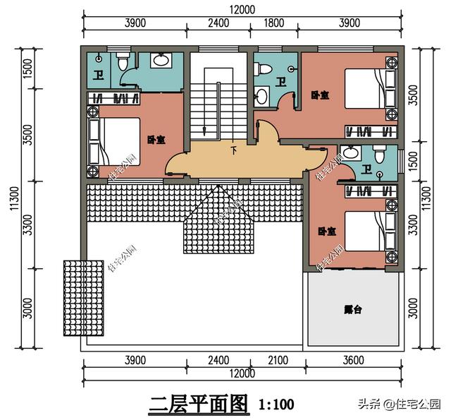 造别墅，开间12米，进深10.5到11.5米，如何设计户型图？